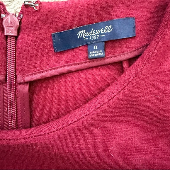 Madewell Gia Fit & Flare Ponte Dress - Red/Burgundy - Size 0 - Picture 5 of 6